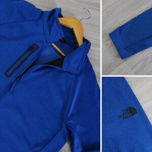 The North Face Jacket Men's L Blue Performance Soft Shell Fleece Logo Full Zip